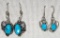 Vintage Sterling Silver and Turquoise Navajo Pierced Earrings