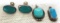 Vintage Sterling Silver and Turquoise Pendants and Screwback Earrings