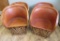 Set of four Mexican Equipale pigskin leather barrel chairs