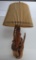 Double alligator table lamp with driftwood, 37