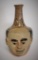 Mexican face jug bottle, tonala burnished pottery, 11