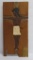 Leroy Almon, Sr Outsider Art crucifixion on wood board, dated 1989, 15 1/2