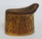 Early horn and wood snuff box, carved horn, 2 1/2