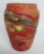 Early brightly colored Nemidji pottery vase, 5 1/2