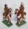 Two Folk art carved wooden mounted Native American figures, 10 1/2