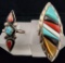 Vintage Native American Sterling Silver and Mixed Stone Inlaid Rings