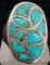 Vintage Native American Sterling Silver and Birdseye Turquoise Men's Ring