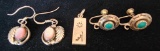 Sterling Silver Native American Pendant and Earrings