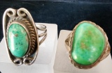 Vintage Sterling Silver and Turquoise Native American Rings