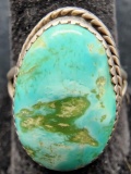 Vintage Native American Sterling and Turquoise Ladies Dome Ring