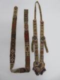 Native American beadwork, two pieces, necklace and belt