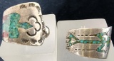 Vintage Native American Sterling Silver, Turquoise and Coral Ladies Rings