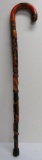 Vintage Mexico carved cane, dated 1938, 33 1/2
