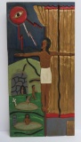 Outsider Artist Leroy Almon, wood carving, crucifixion and resurrection, 11 1/4