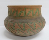 Native American design clay pot, 8