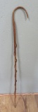 Folk Art carved cane, one piece twisted design, 37
