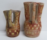 Two pottery wedding vases, possible South American attribution
