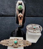 Vintage Sterling Silver and Turquoise Navajo Thunderbird Trio