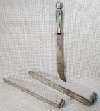 Native American Sterling Silver and Turquoise Bookmarks and Sterling Silver and MOP Fruit Knife
