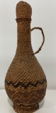 Washoe Paiute basket weave covered bottle, 9