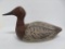 Wooden duck decoy, tack eyes, 17 1/2