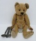 Very well loved jointed mohair Teddy Bear and children's flatware