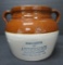 Two tone bean pot with advertising, Anderson's Grocery and Hardware, North Fond du Lac Wis