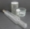 Glass kitchen canisters and glass rolling pin
