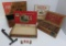 Great wooden cigar boxes and four metal tobacco tags