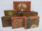 Five vintage cigar boxes and Bubble gum cigar box