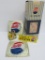 Pepsi lot, Straw container, mini bottles, signs