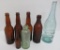 Six Milwaukee advertising bottles, Beer and soda