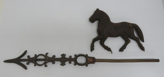 Horse and lightning rod arrow, detached, arrow is 24"