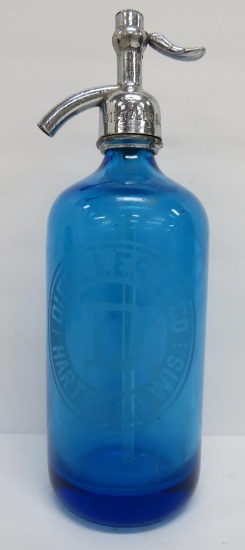 Blue Dietzler Hartford Seltzer bottle, 11"