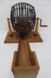 Very cool Met Games Bingo set with balls and wooden stand, bakelite supports and CI cage