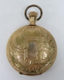 Elgin Imperial pocket watch, dust cover marked 14k, 7 jewels, lovely ornate case, 1 3/4