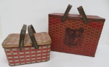 Tiger and Dixie Queen tobacco tins, basket shape