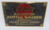 Yundt metal airbrush Bottle Washer sign, Waukesha, 16