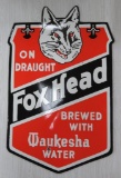 Quality re issue of enamel two sided sign, Fox Head On Draught