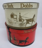 Two New York Dobbs Fifth Avenue round hat boxes, 14
