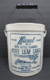 Hazel Pure Leaf Lard stoneware crock with lid, 5 lbs, 7 1/2