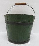 Shaker berry bucket, wooden stave, green, 4 1/2