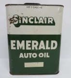 Vintage Sinclair auto oil can, 2 gallon, 10 1/2