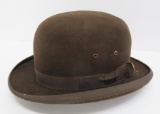 Dobbs Fifth Avenue brown Derby hat, size about 7 5/8