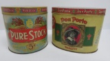 Vintage cigar tins, Pure Stock and Don Porto, 5 1/2