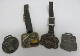 Four vintage watch fobs, farm and machinery fobs