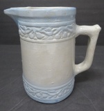 Blue and grey stoneware cherry banded pitcher, 6