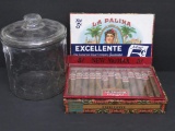 La Palina New Momax store display, cigar sales and glass La Palina humidor