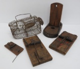 Five early mouse and rat traps