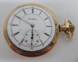 GA Fehrs Manitowoc, Wis pocket watch, CWC Co, cresent 25 year case, 17 jewels